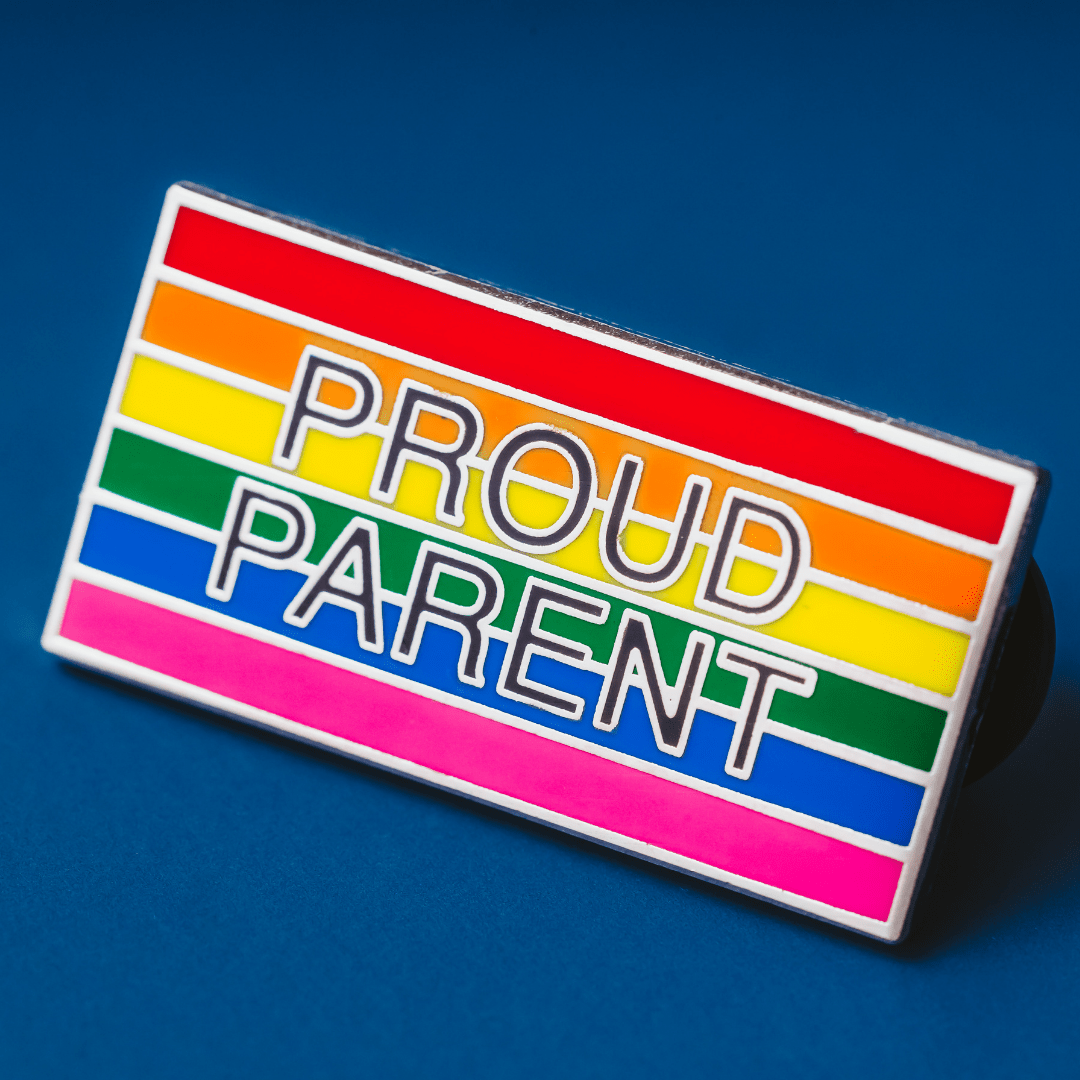 LGBTQ Proud Parent Pin – Hard Enamel Lapel Pin With Secure Double Posts