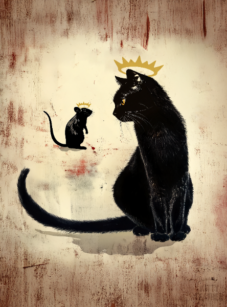 Cat and Mouse Art Print 8x10