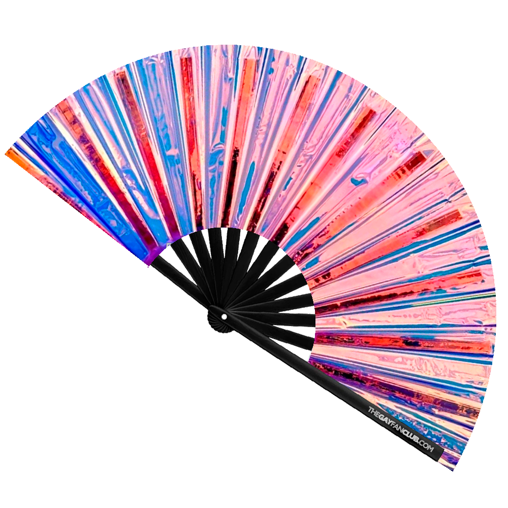 Iridescent Holographic Hand Fan